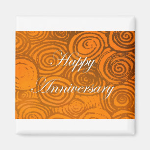 Jubiläum Wirbel Orange Magnet