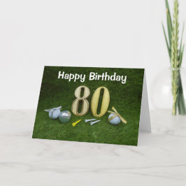 Jubiläum zum 80. Geburtstag Golfer mit Golfball Karte