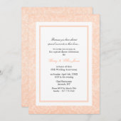 Jubiläum zum Hochzeitsfeiern von Peach & White Dam Einladung (Vorne/Hinten)