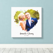 Jubiläum zum Hochzeitstag Foto Wasserfarbe Leinwanddruck (Insitu (Holzboden))