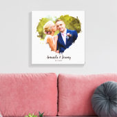 Jubiläum zum Hochzeitstag Foto Wasserfarbe Leinwanddruck (Insitu (Wohnzimmer))
