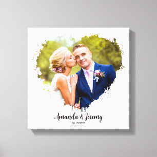 Jubiläum zum Hochzeitstag Foto Wasserfarbe Leinwanddruck