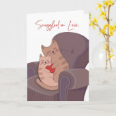 Jubiläum zwei Whimsikkatzen, die in Liebe geschmug Karte (Gelbe Blume)