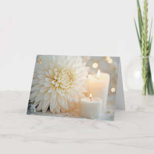 Jubiläums-Chrysantheme-Blume und Kerzen Karte