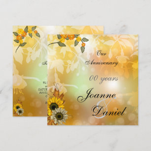 Jubiläums-Einladung Sonnenblumen Herbstblumen 2 Einladung
