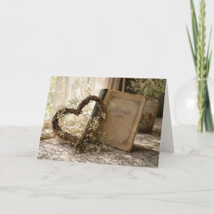 Jubiläums-Fotoalbum mit Weinreben-Herz Karte