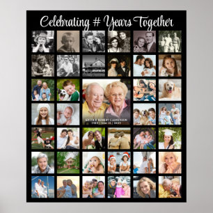 Jubiläums-Fotocollage 39 Bilder Benutzerdefiniert Poster