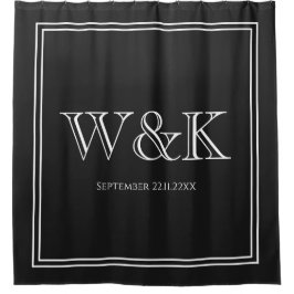 Jubiläums-Hochzeitspaar-Monogramm Anfangsbuchstabe Duschvorhang