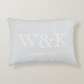 Jubiläums-Hochzeitspaar-Monogramm-Initial-Akzent Dekokissen