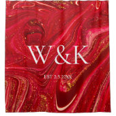 Jubiläums-Hochzeitspaar-Monogramm-Initialen Duschvorhang (Vorderseite)