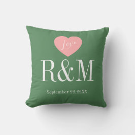 Jubiläums-Hochzeitspaar-Monogramm-Initialen Kissen