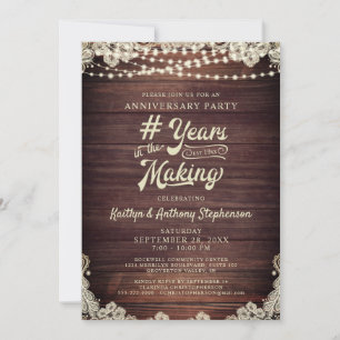 Jubiläums-Ländliche Holz-Lichterkette Elfenbein-Sp Einladung
