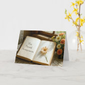 Jubiläums-Open-Vintage-Buch Karte (Gelbe Blume)