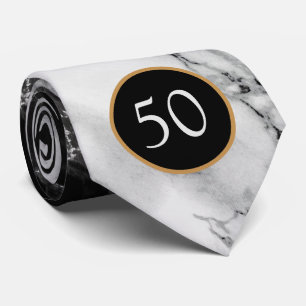 Jubiläums-Schwarz-Weiß-Marmorstein-Krawatte Krawatte