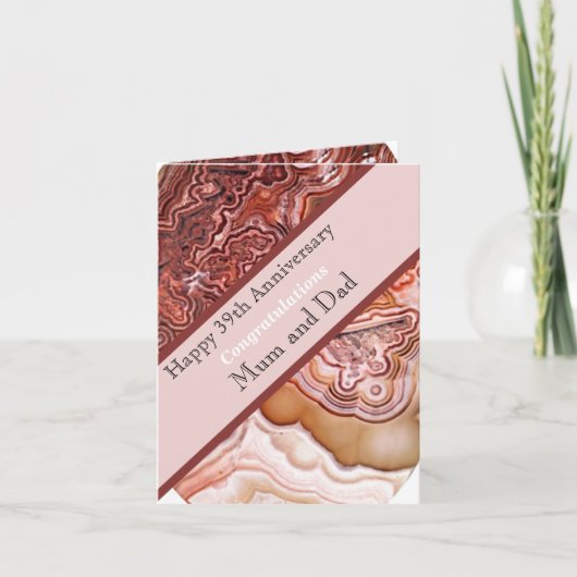 Jubiläumsakarte 39. Hochzeitstag Karte (Vorderseite)