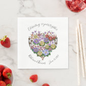 Jubiläumsartikel, Blumenherz, kundenspezifisch Serviette (Beispiel)