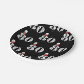 Jubiläumsballons auf schwarz pappteller (Schrägansicht)