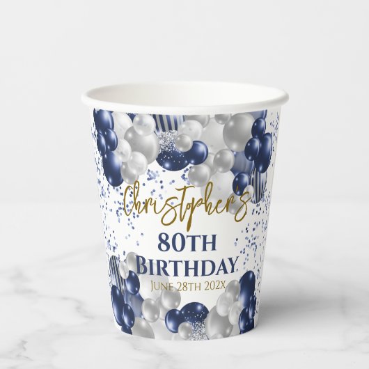 Jubiläumsballons der 80. pappbecher (Rückseite)