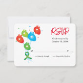 Jubiläumsballons für individualisierbares Party UA RSVP Karte (Vorderseite)