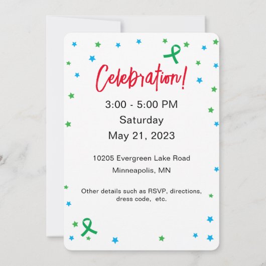 Jubiläumsballons - individuelle Einladung (Rückseite)