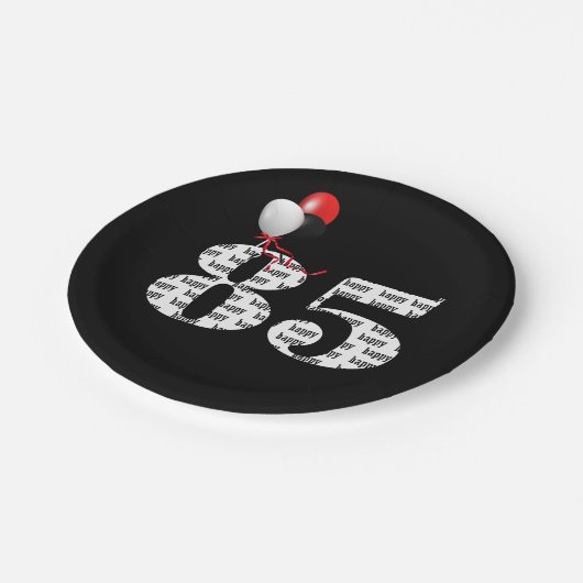 Jubiläumsballons Pappteller (Schrägansicht)