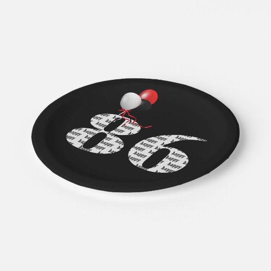 Jubiläumsballons Pappteller (Schrägansicht)