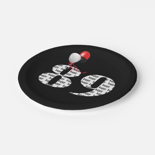 Jubiläumsballons Pappteller (Schrägansicht)