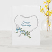 Jubiläumsband Herz mit Blume-Karte Karte (Gelbe Blume)