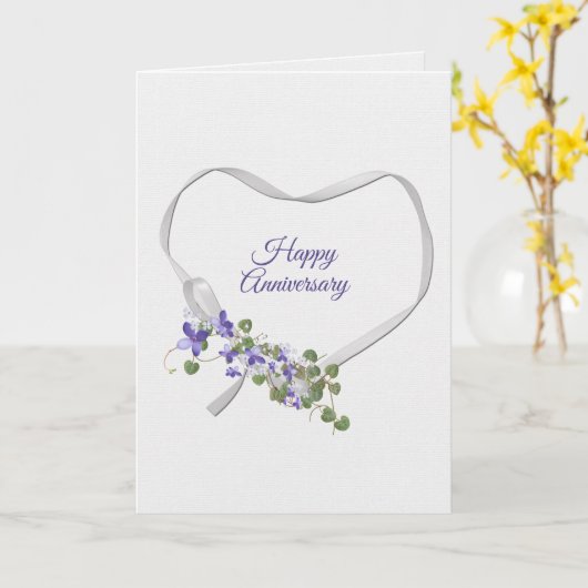 Jubiläumsband Herz mit Blume-Karte Karte (Gelbe Blume)