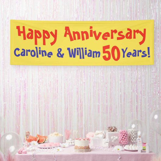 Jubiläumsbanner mit Name und Nummer Banner