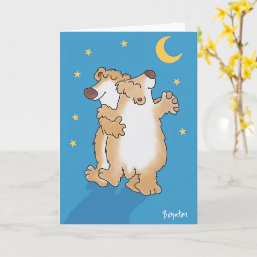 Jubiläumsbären Karte (Gelbe Blume)