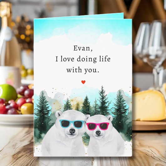 Jubiläumsbären mit cooler Sonnenbrille Karte