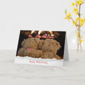 Jubiläumsbären mit Kamin Karte (Gelbe Blume)