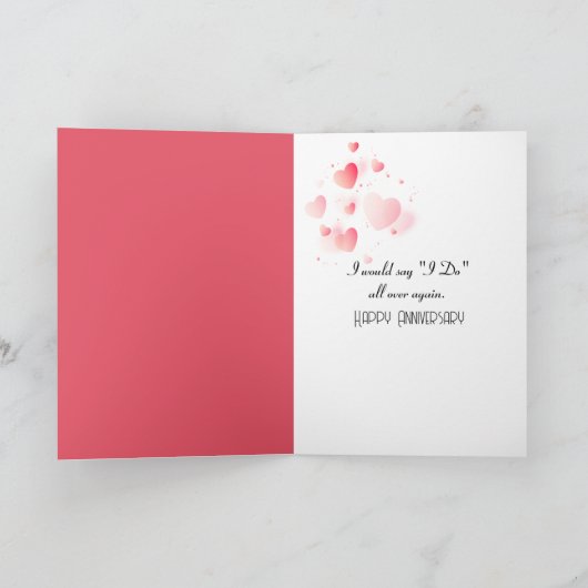 Jubiläumsbaum mit Herz Karte (Innenseite)