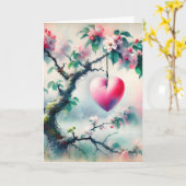 Jubiläumsbaum mit Herz Karte (Gelbe Blume)