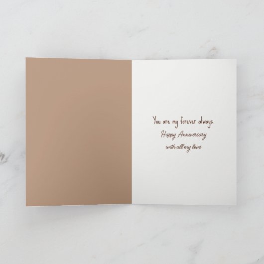 Jubiläumsblase mit Schokoladenherz Karte (Innenseite)