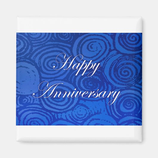 Jubiläumsblauer Wirbel Magnet (Vorne)