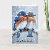 Jubiläumsbluebirts im Schnee Karte (Vorderseite)