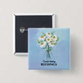 JubiläumsBouquet von Daisies Segen Button (Vorne & Hinten)