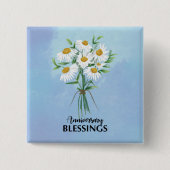 JubiläumsBouquet von Daisies Segen Button (Vorderseite)