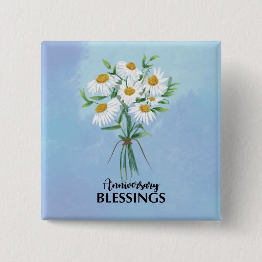 JubiläumsBouquet von Daisies Segen Button (Vorderseite)