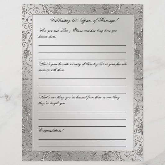 Jubiläumsbriefe zum 60. Mal (Vorderseite)