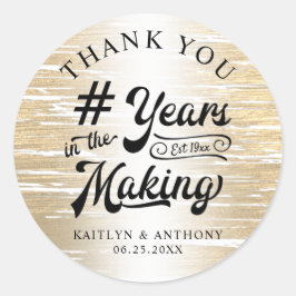Jubiläumsdanken Sie Gold JAHRE im MAKING Runder Aufkleber