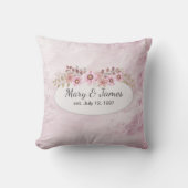 Jubiläumsdatum rosa Abstrakt mit Bouquet Kissen (Vorderseite)