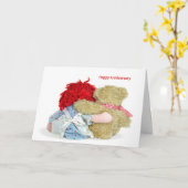 Jubiläumsdoll und Bär Karte (Gelbe Blume)