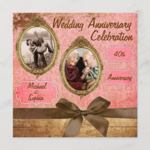 Jubiläumseinladung zur Hochzeit im Vintage-Stil Einladung