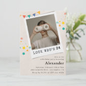 Jubiläumseinladungen Herren Spaß Foto Einladung (Stehend Vorderseite)