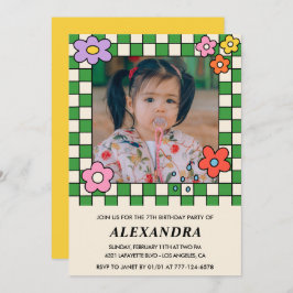 Jubiläumseinladungen Réro Groovy Blume Einladung