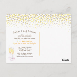 Jubiläumseinladungen zum Neujahrssekt Party Postkarte