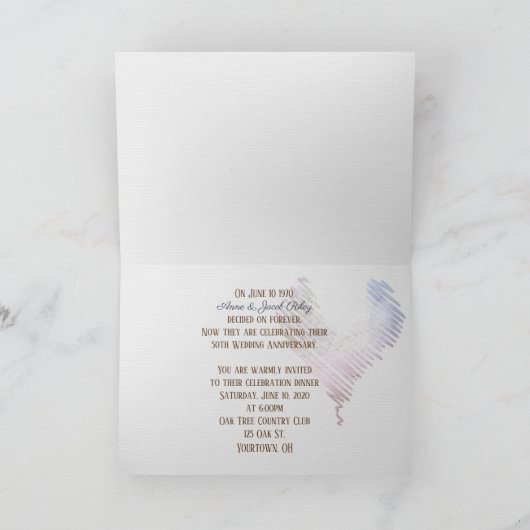 Jubiläumsessen Karte (Innenseite)